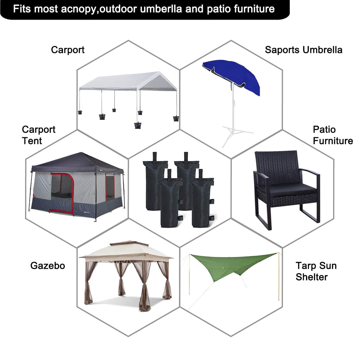 ABCCANOPY set of four bags for versatile canopy stabilization