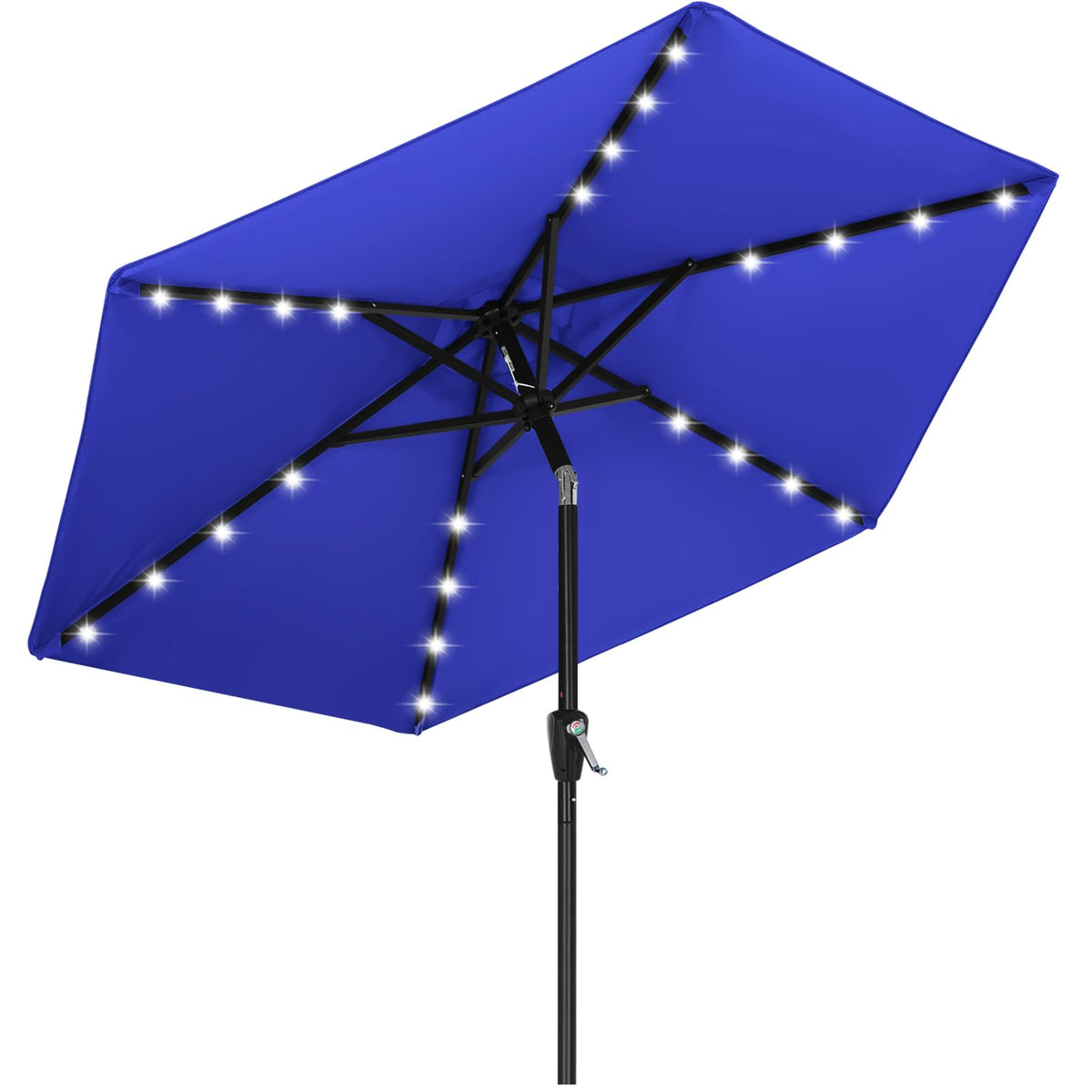 ABCCANOPY durable solar-led patio umbrella top view with 24 LEDs for evening shade