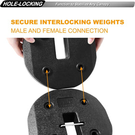 ABCCANOPY weights showing secure lock design for square canopy legs