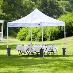 ABCCANOPY bags securing canopy legs during outdoor use.