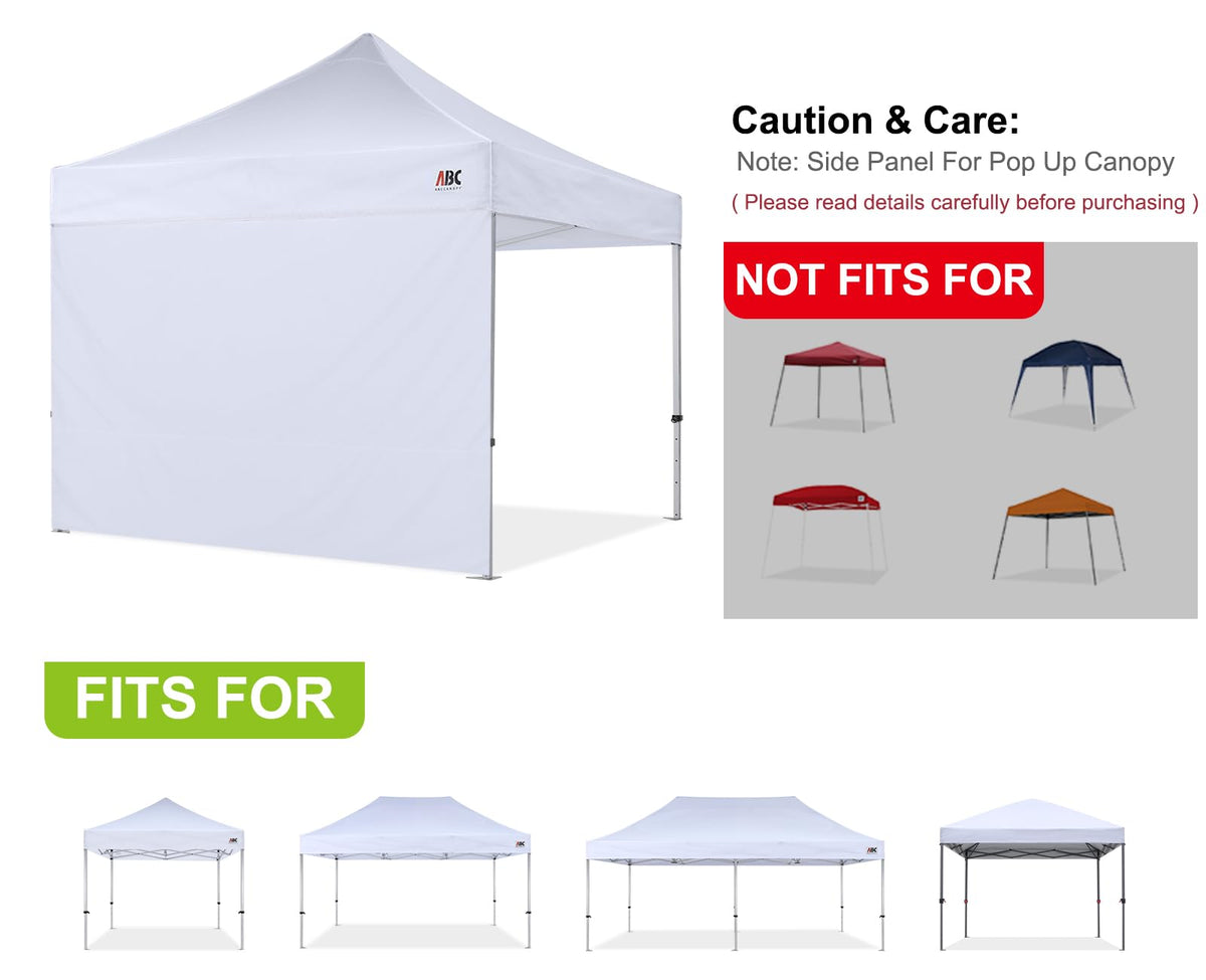 ABCCANOPY sidewall straps around frame legs for stable wind protection.