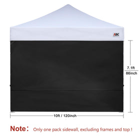 ABCCANOPY sidewall with Velcro top attachment secures to canopy trusses.