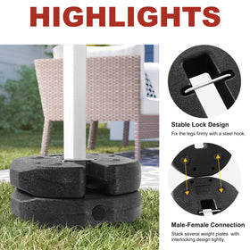 ABCCANOPY Stackable weights allow extra stability for larger canopies.