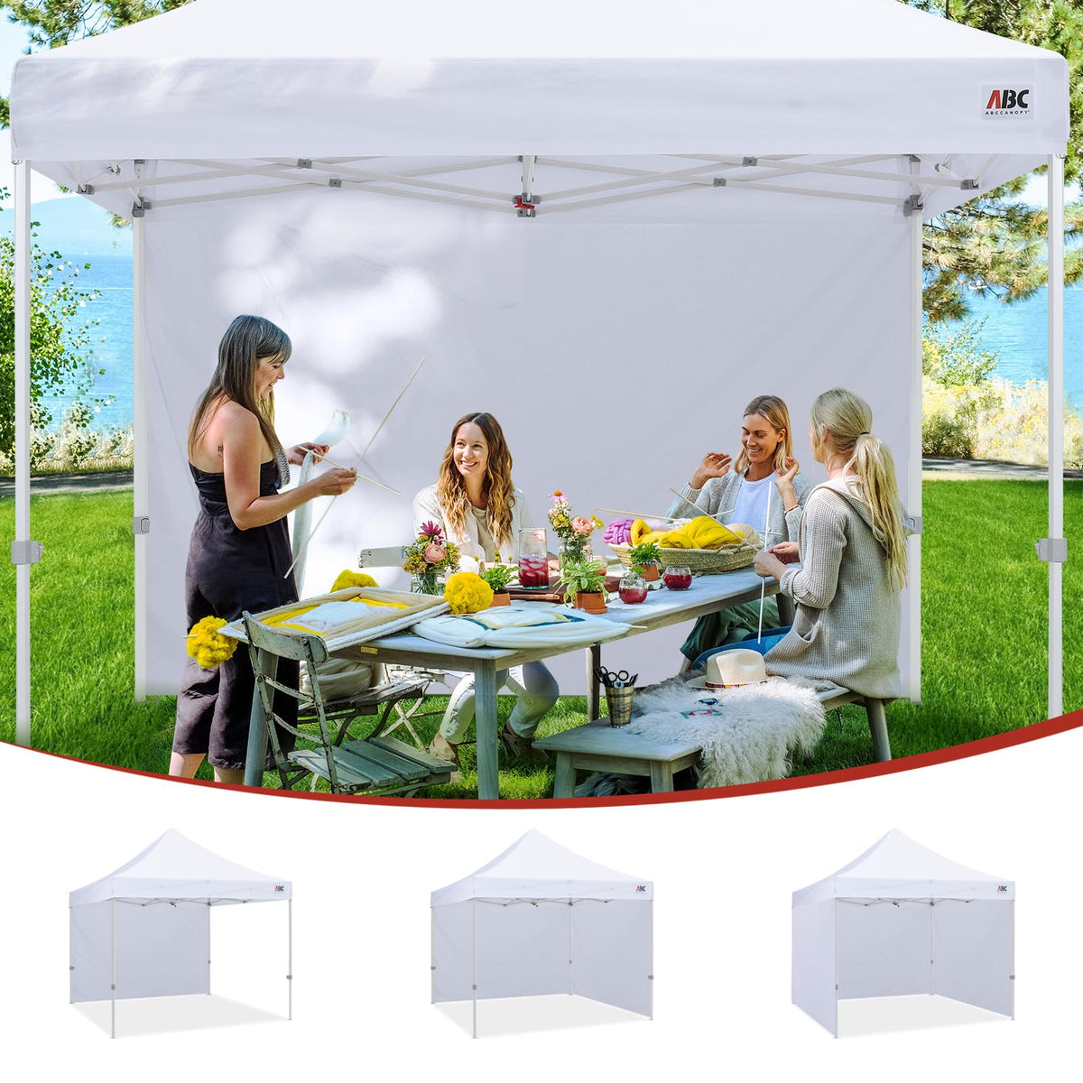 ABCCANOPY waterproof 300D polyester fabric withstands wet weather.