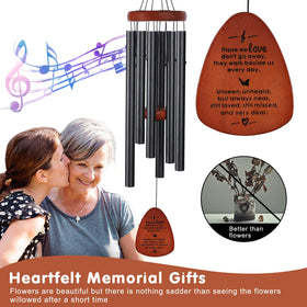 ABEICO wind chime with included poem card for condolences outdoors.