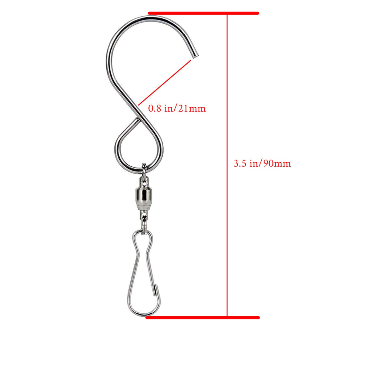 Abfgift stainless steel S-hook clip rated up to 6 pounds.