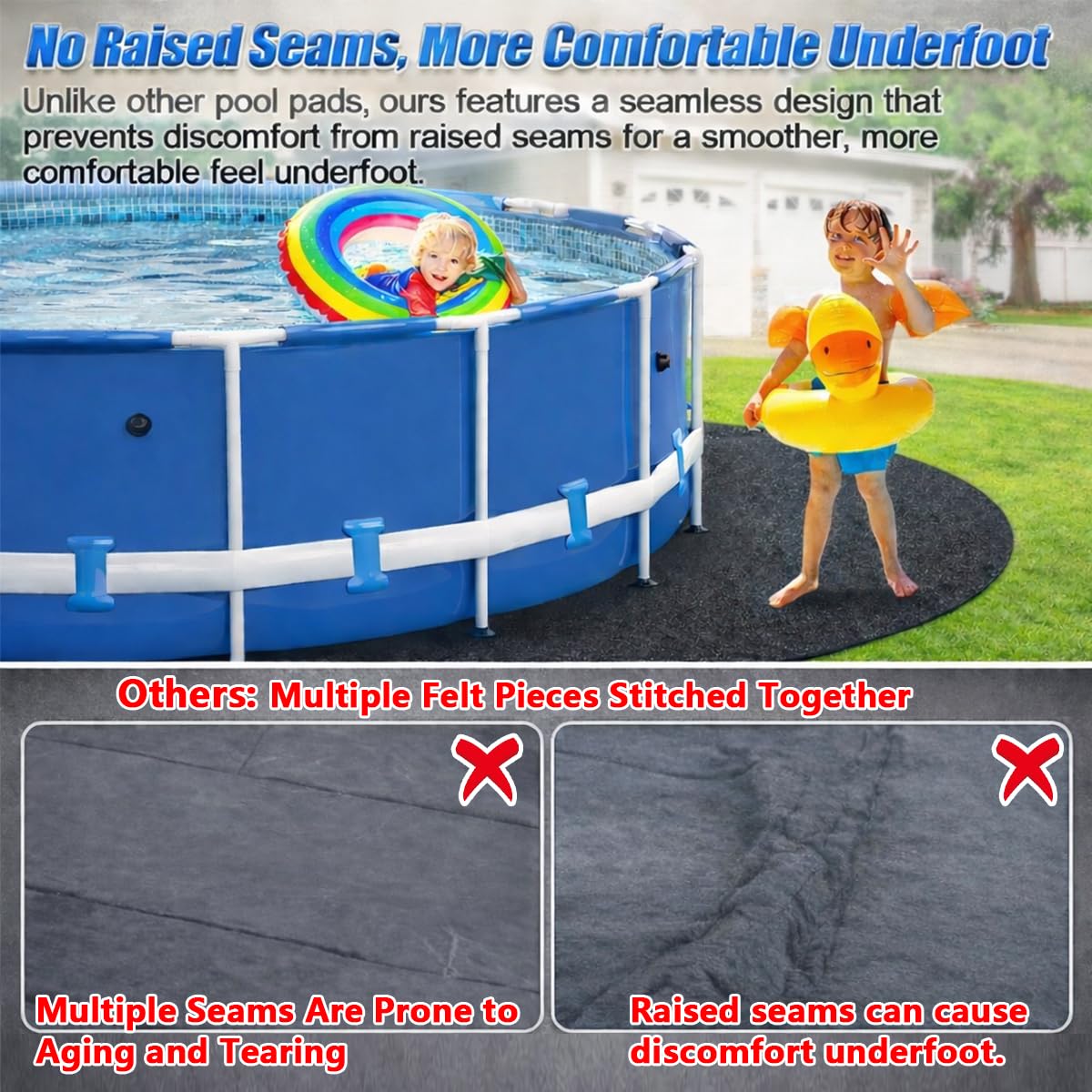 Abimars pool liner pad heat retention helps water warm with solar cover