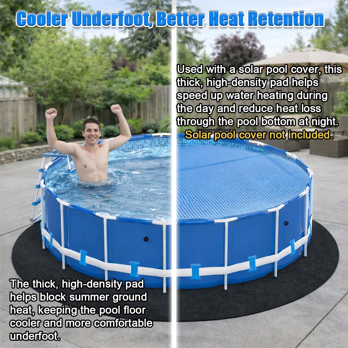 Abimars pool liner pad moisture blocking layer shields metal frame from rust