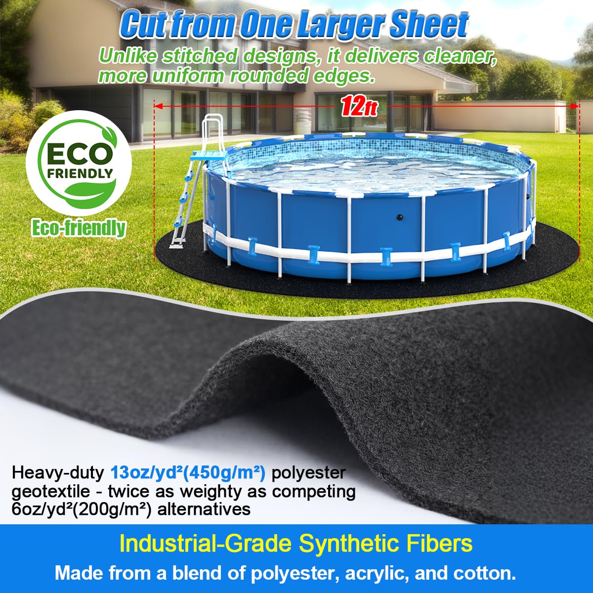 Abimars pool liner pad seamless design delivers smooth underfoot