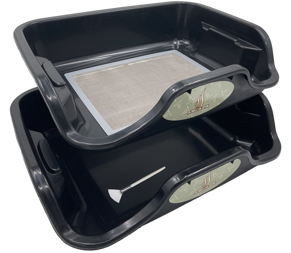 Ablaze Tray front view showing replaceable 150 micron screen for easy maintenance