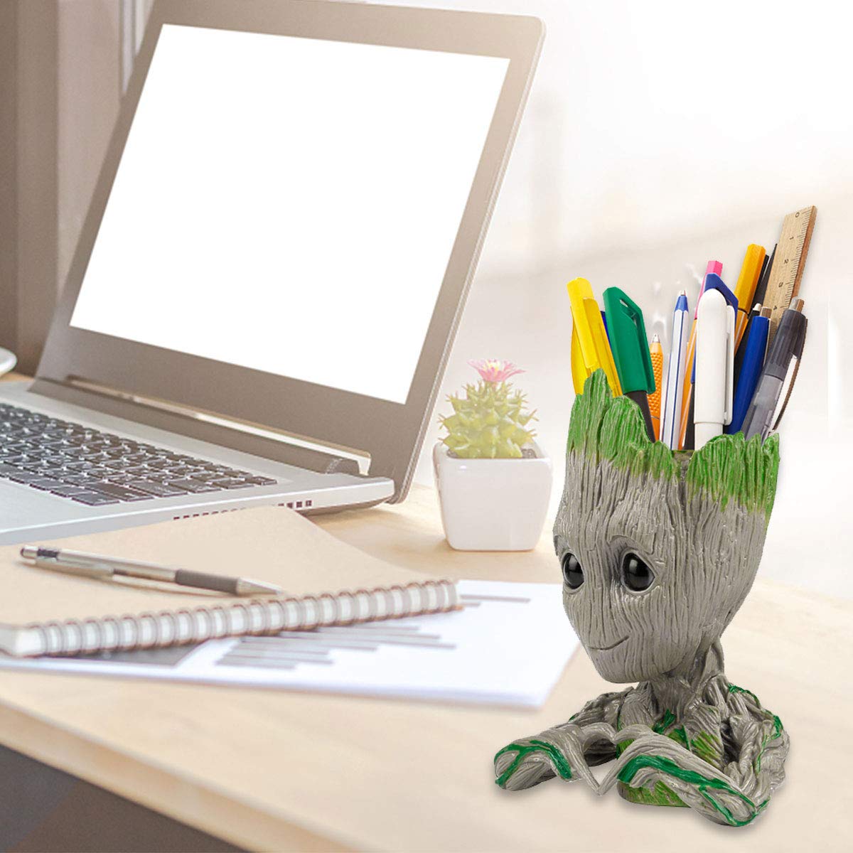 Abomet Groot Planter close-up reveals detailed Baby Groot figure.