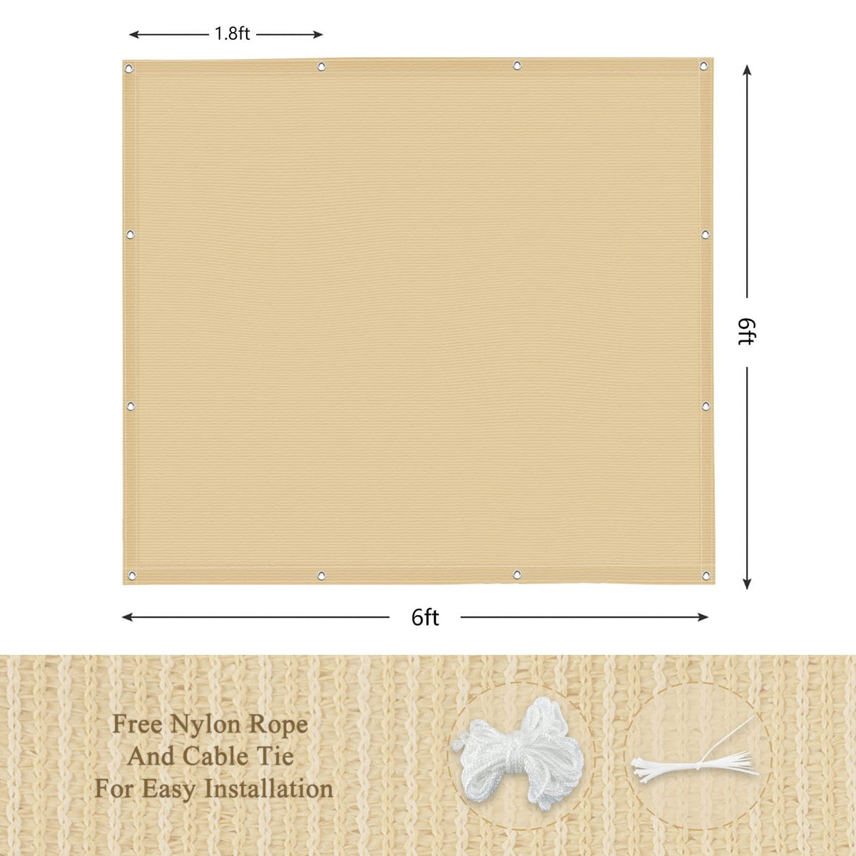 ABOSUN UV protection shade cloth in wheat shields outdoor seating