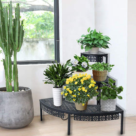 aboxoo black powder-coated finish resists rain for outdoor use