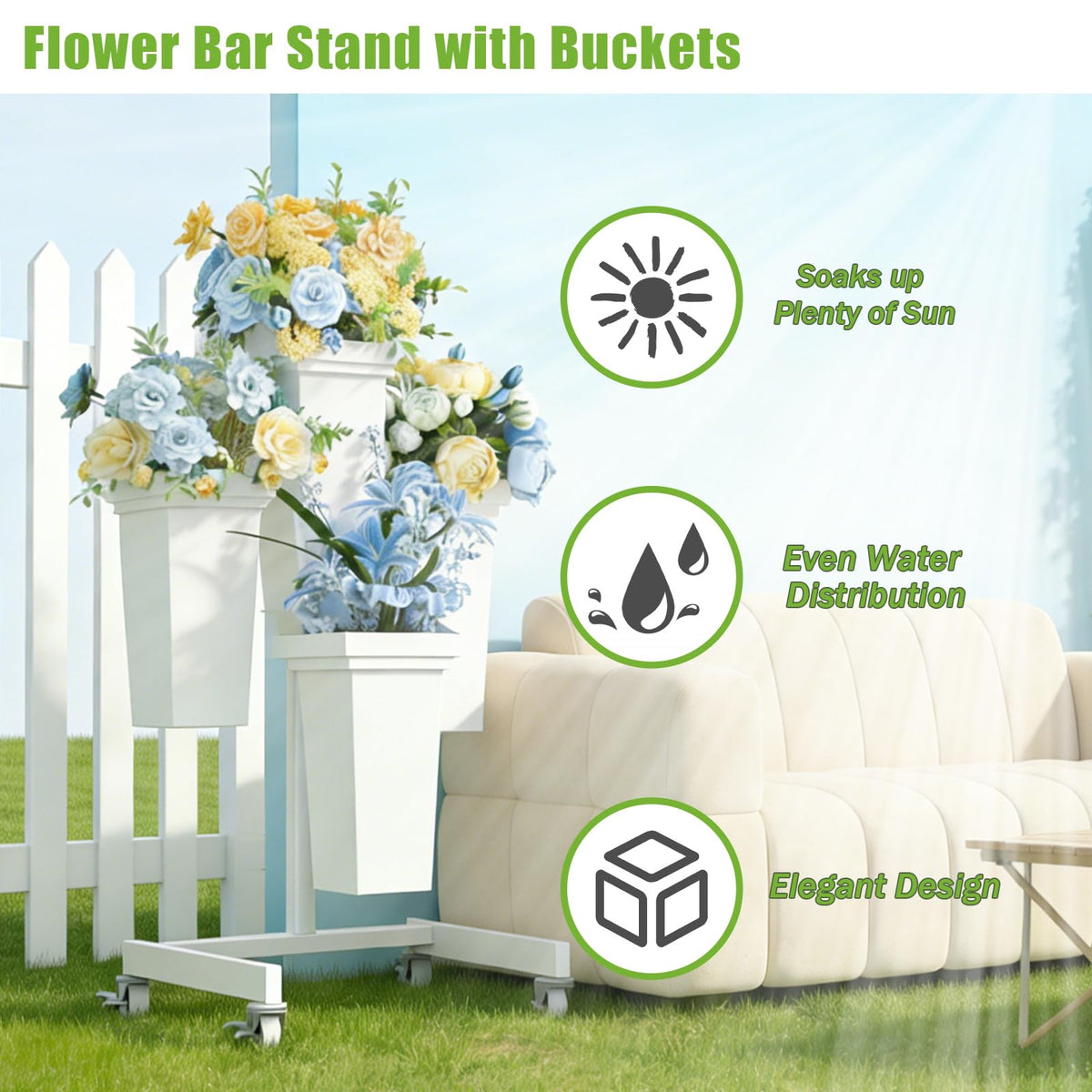 aboxoo Eco-friendly Buckets — sturdy plastic containers that hold soil and water securely.