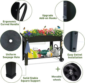 aboxoo elevated garden bed with legs provides back-friendly planting access.