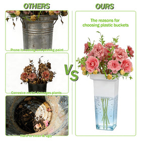 aboxoo Four-Wheel Base — easy maneuverability when the stand carries blooms.