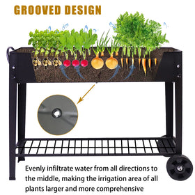 aboxoo galvanized steel planter shows a rust-resistant coating for long outdoor life.