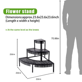 aboxoo metal stair-step display for indoors and outdoors keeping potted plants organized