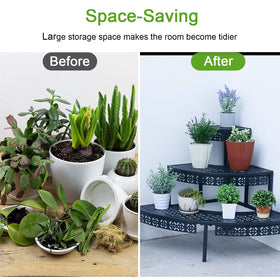 aboxoo spacious 3-layer plant rack in a modern corner setup