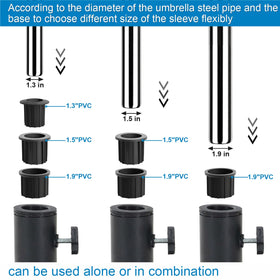 Abrwyy 1.5-inch hole ring helps prevent wobble on medium poles.