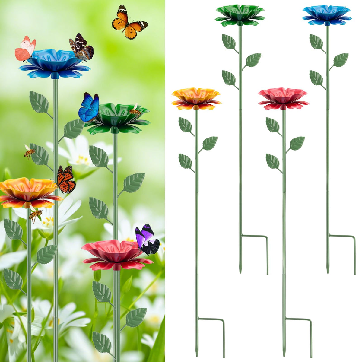 Abtanx bee water station with flower design supports pollinators in your garden.