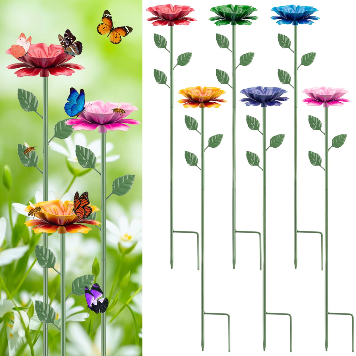 Abtanx bee watering station with flower design attracts bees and butterflies for pollination