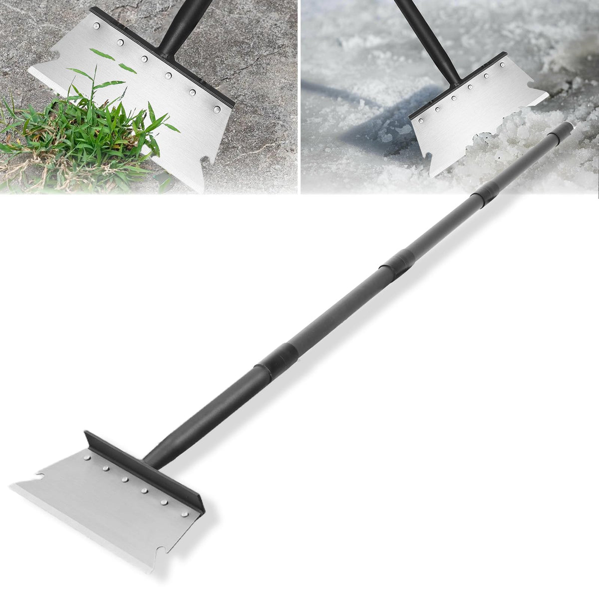 ABtool Garden Flat Shovel Scraper front view enhances outdoor cleaning versatility.