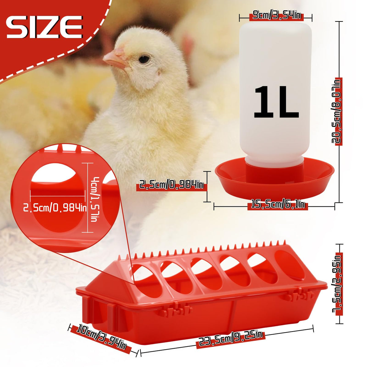 Abustle Pig Chick Waterer 1L, keeps water accessible for growing chicks