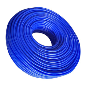 Abustle pig ID 5/16-inch air hose coiled for easy storage.