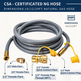 ABYDA hose with included flare fittings for versatile setups.