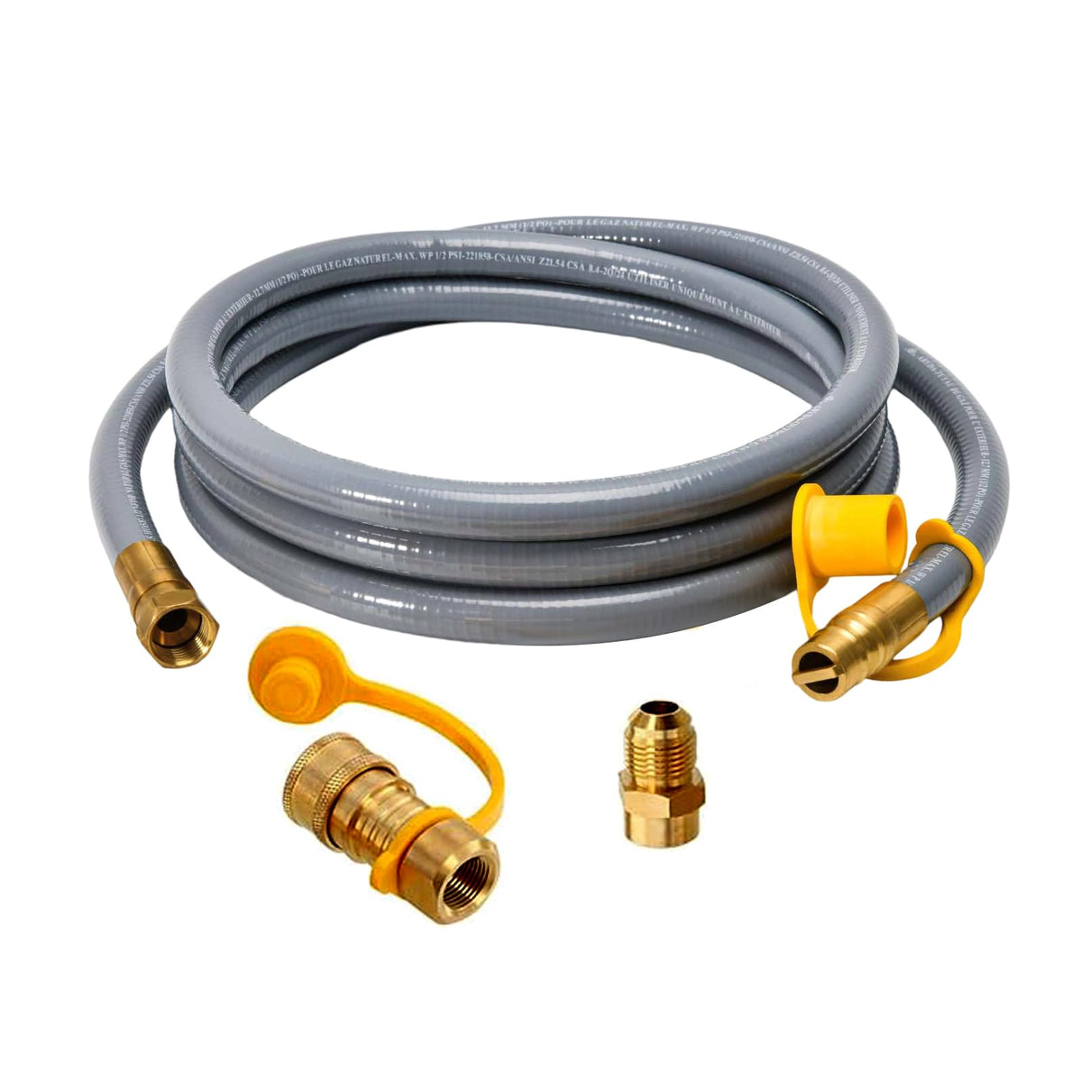 ABYDA natural gas hose exterior shows durable outer layer for outdoor use.