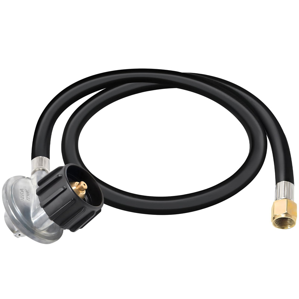 Abyda 3ft propane regulator and hose for safe grill connection