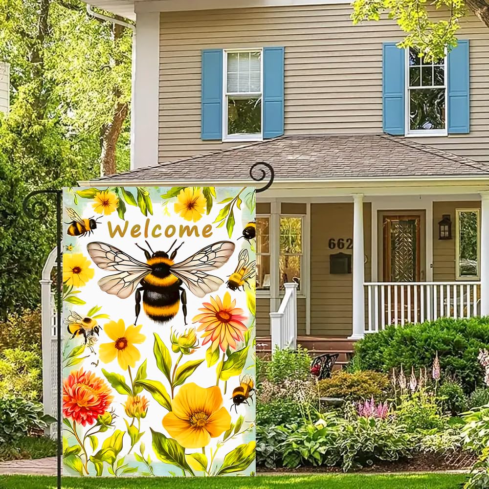 abzdfty Spring Garden Banner—double-sided visibility from multiple angles.