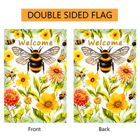 abzdfty Sublimation-Printed Spring Flag—vivid patterns visible from both sides.