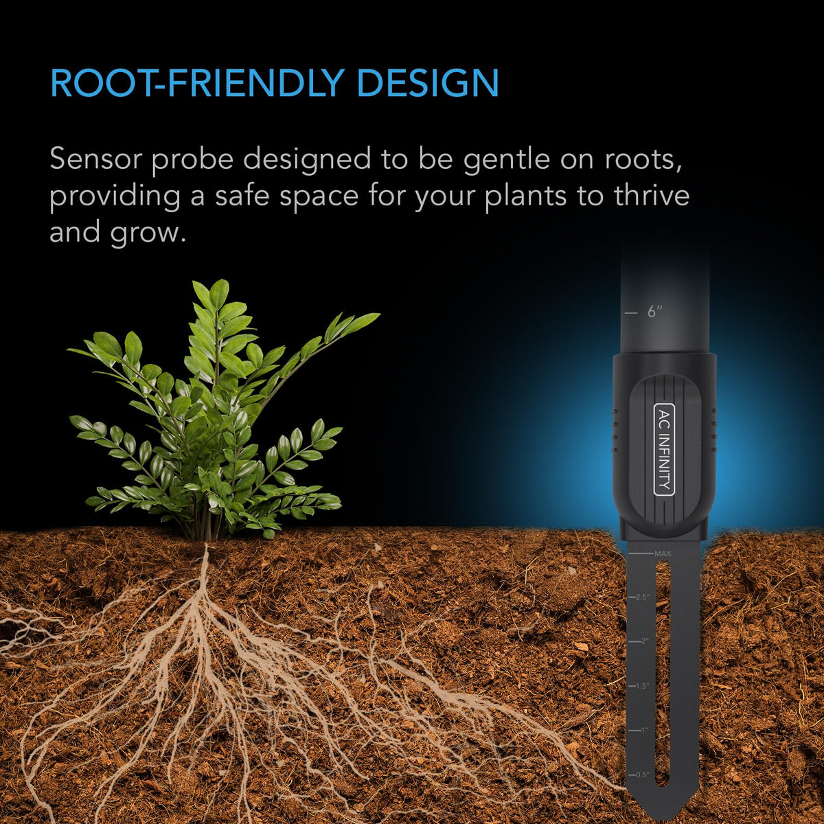 AC Infinity AI controller displaying moisture alerts and irrigation control