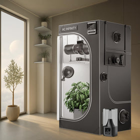 AC Infinity CloudLab 844 assembled in-use showing full 4x4 grow space