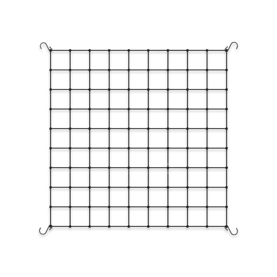 AC Infinity grow tent trellis net 3x3 installed on frame supports lateral growth.