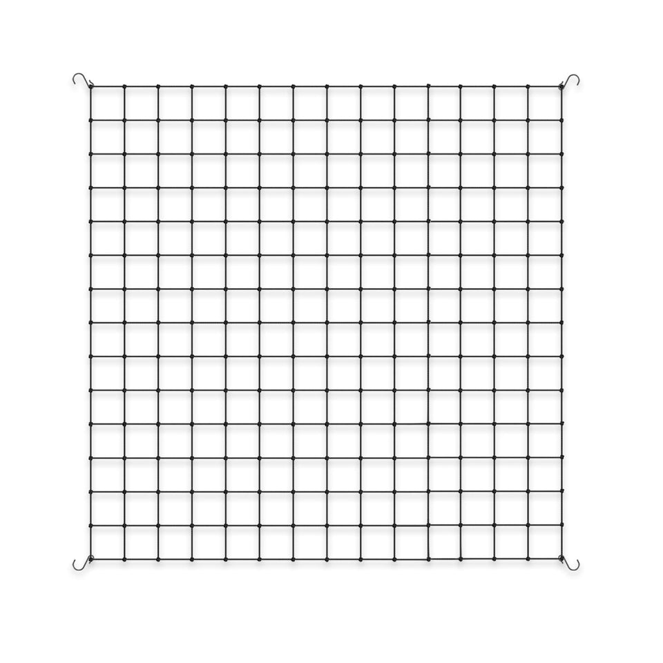 AC Infinity Grow Tent Trellis Net 5x5 in use guiding lateral growth for lush plants.