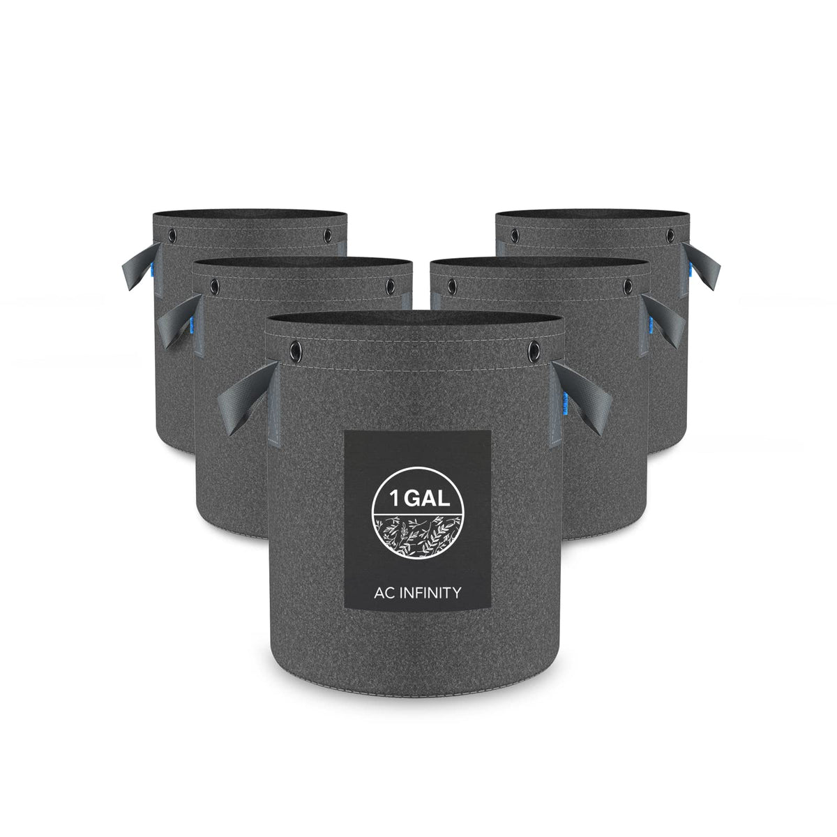 AC Infinity heavy-duty fabric pots pack front view for easy garden setup