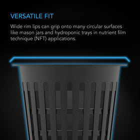 AC Infinity net cups used in aquaponics setup for steady water contact