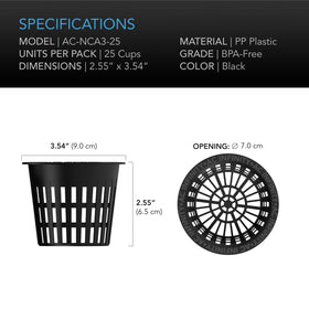 AC Infinity net cups with hydroponics media options like clay pebbles