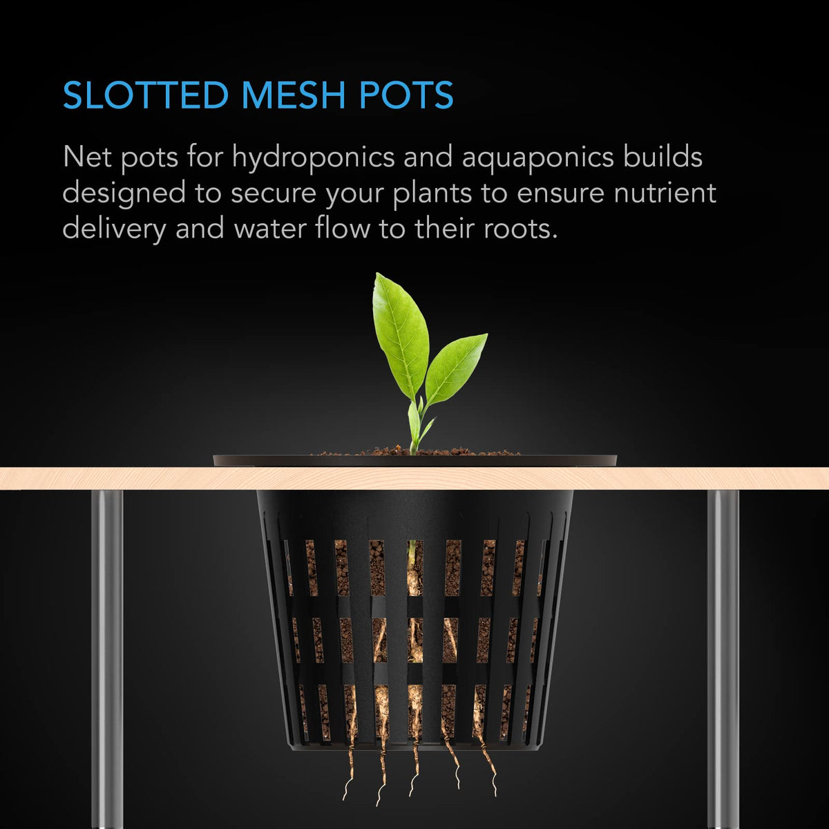 AC Infinity net cups wide lip design fitting circular surfaces for NFT trays