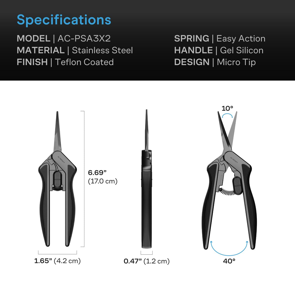 AC Infinity safety lock protects blades and hands after pruning.