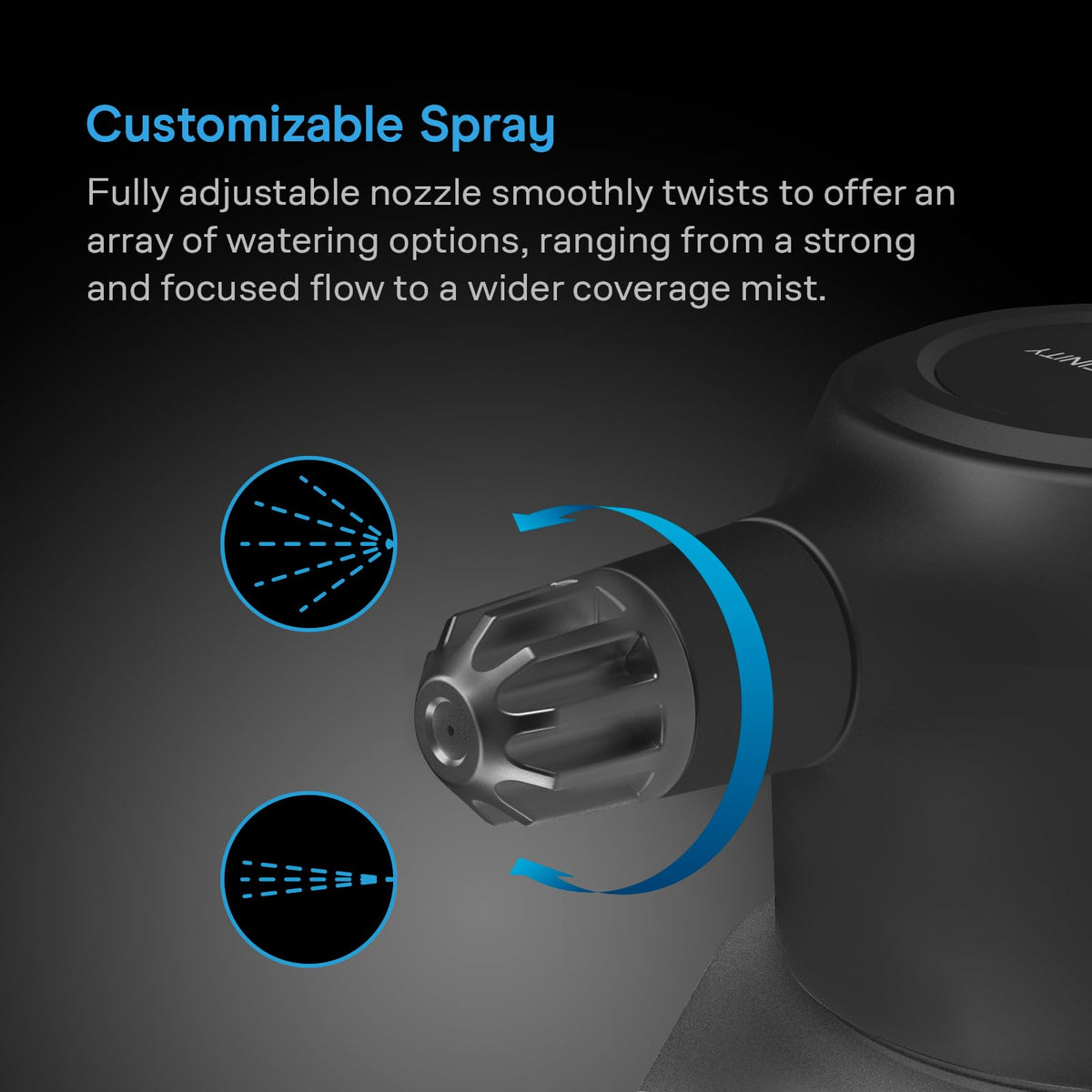 AC Infinity sprayer adjustable nozzle offers jet to mist coverage for plants