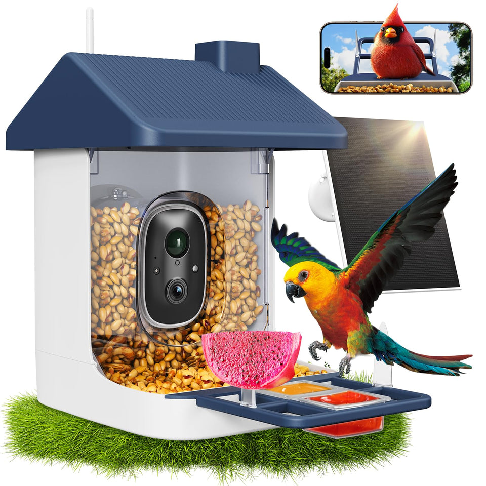 ACCULENZ smart bird feeder camera delivers crisp 2K capture for backyard birdwatching.