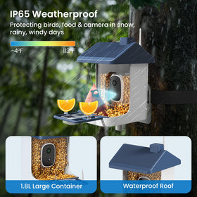 ACCULENZ squirrel-proof design with two-way audio helps monitor yard activity.