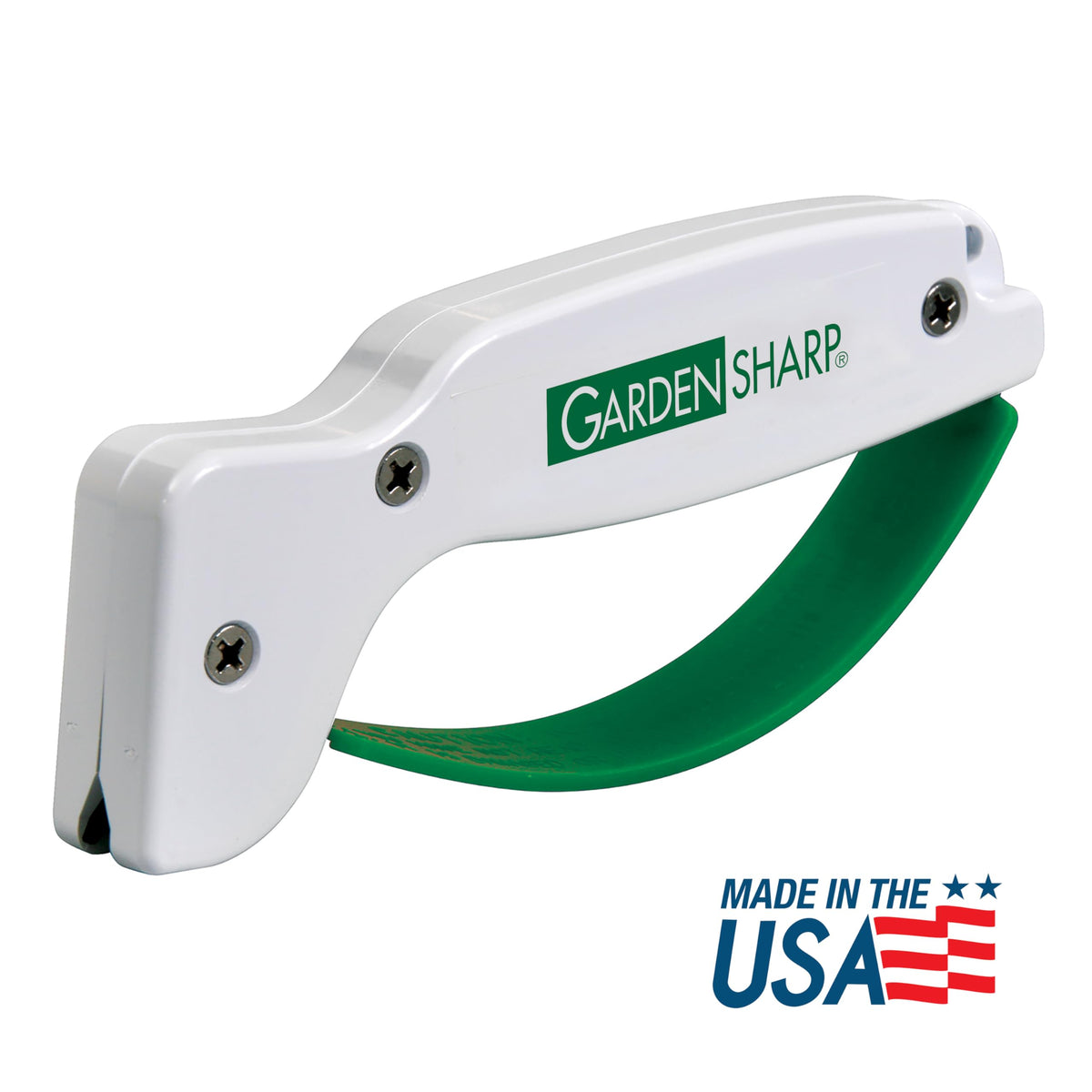 ACCUSHARP lawnmower blade sharpening action improves yard efficiency.