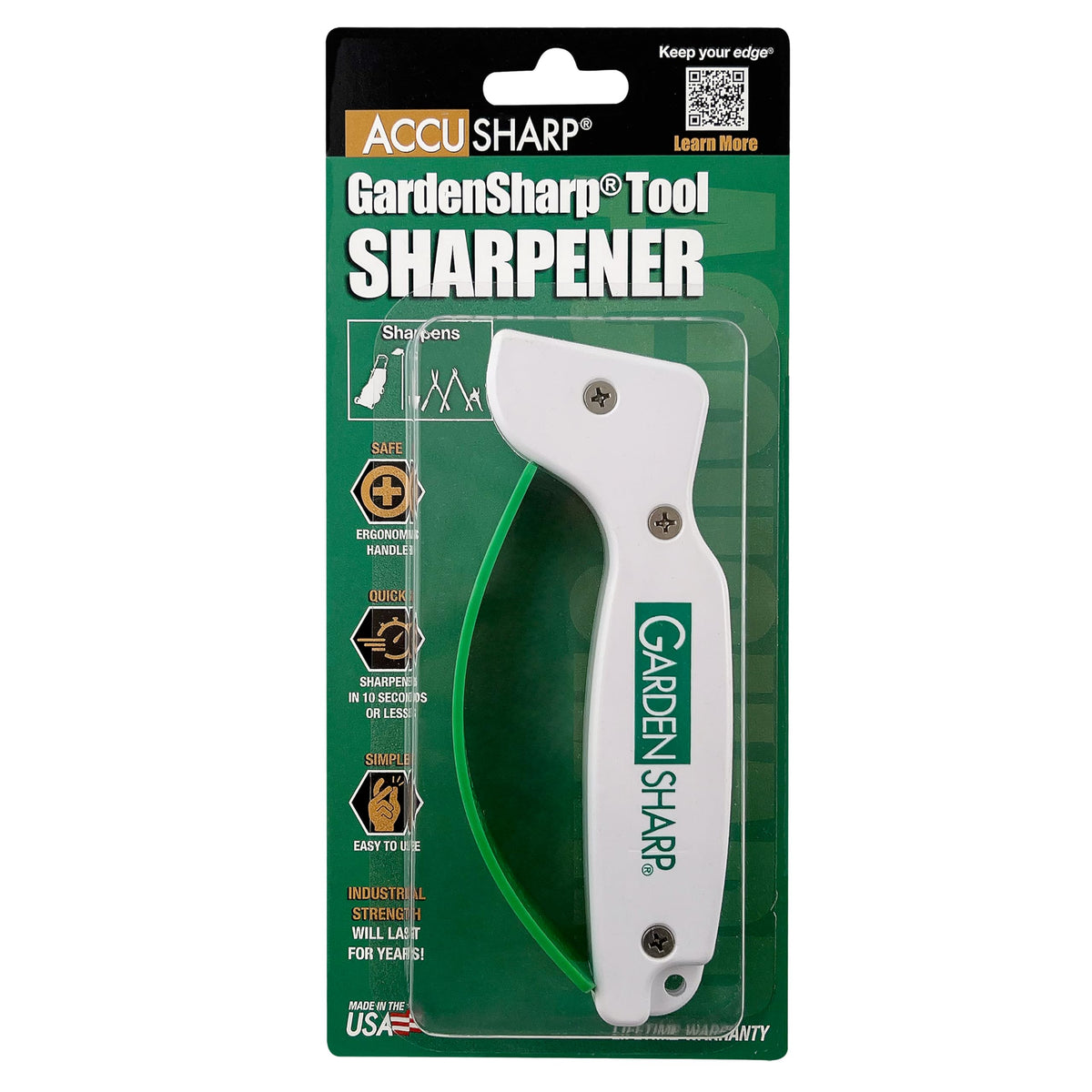 ACCUSHARP pruning shears sharpening session for clean cuts.