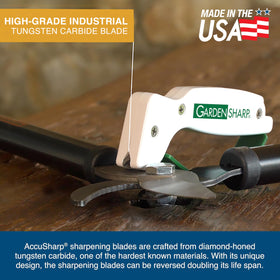 ACCUSHARP reversible diamond-honed sharpener extends blade life.