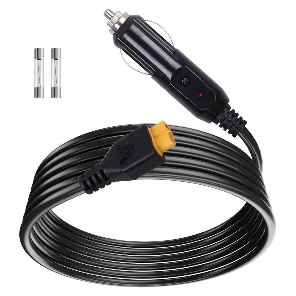 ACEANEA XT60 car charger cable 6.6 ft powers EcoFlow and Anker devices on the go